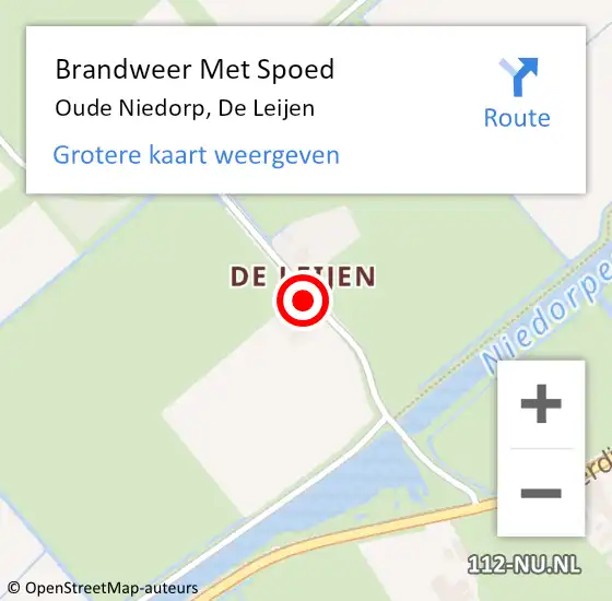 Locatie op kaart van de 112 melding: Brandweer Met Spoed Naar Oude Niedorp, De Leijen op 30 juli 2021 21:00