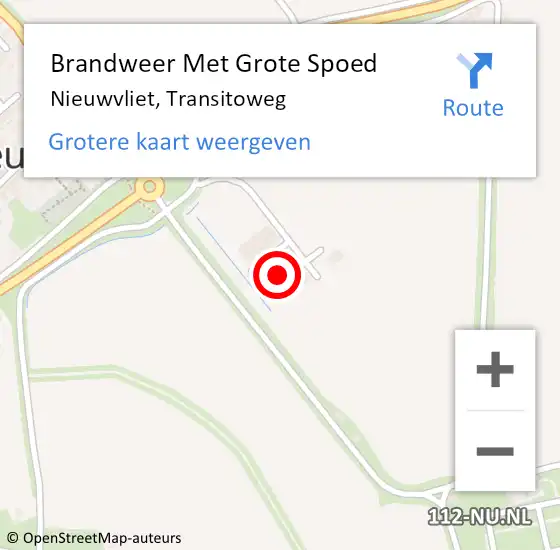 Locatie op kaart van de 112 melding: Brandweer Met Grote Spoed Naar Nieuwvliet, Transitoweg op 30 juli 2021 22:12