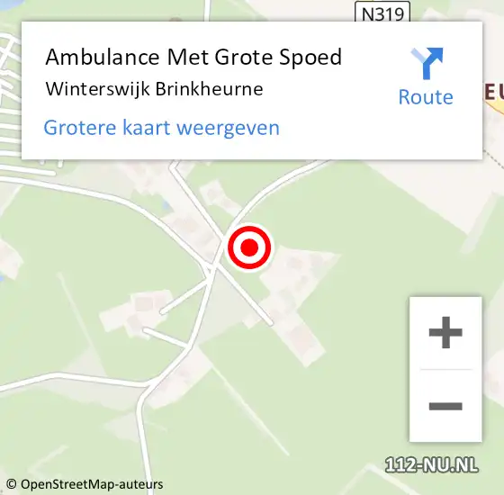 Locatie op kaart van de 112 melding: Ambulance Met Grote Spoed Naar Winterswijk Brinkheurne op 30 juli 2021 22:46