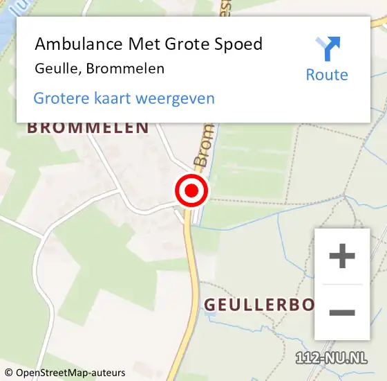 Locatie op kaart van de 112 melding: Ambulance Met Grote Spoed Naar Geulle, Brommelen op 18 juni 2014 11:28