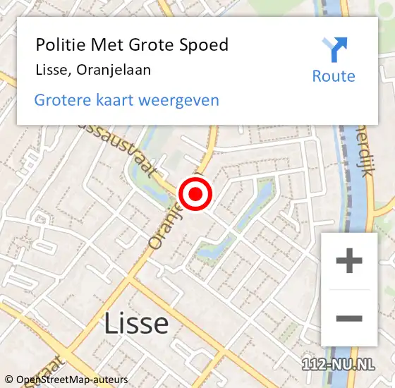 Locatie op kaart van de 112 melding: Politie Met Grote Spoed Naar Lisse, Oranjelaan op 31 juli 2021 00:08