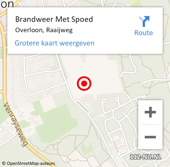 Locatie op kaart van de 112 melding: Brandweer Met Spoed Naar Overloon, Raaijweg op 31 juli 2021 00:29