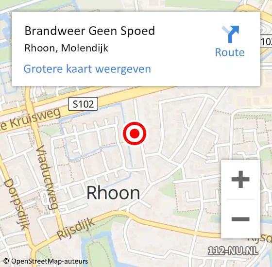 Locatie op kaart van de 112 melding: Brandweer Geen Spoed Naar Rhoon, Molendijk op 31 juli 2021 00:41