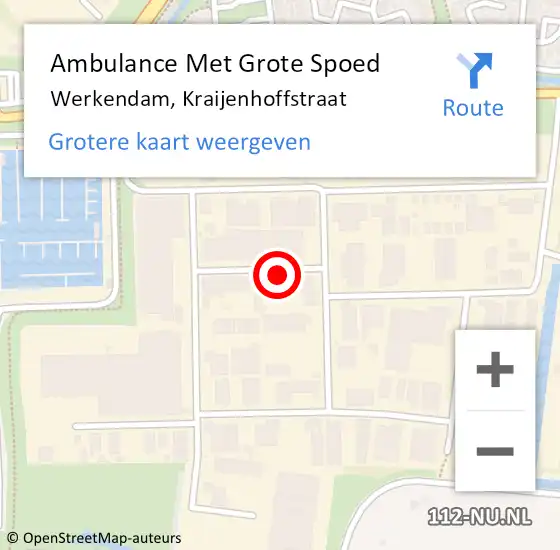 Locatie op kaart van de 112 melding: Ambulance Met Grote Spoed Naar Werkendam, Kraijenhoffstraat op 31 juli 2021 01:03