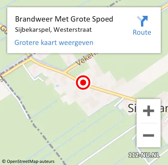 Locatie op kaart van de 112 melding: Brandweer Met Grote Spoed Naar Sijbekarspel, Westerstraat op 31 juli 2021 01:11