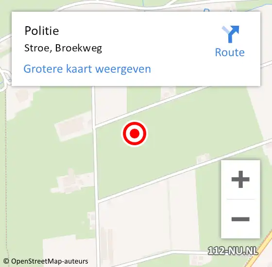 Locatie op kaart van de 112 melding: Politie Stroe, Broekweg op 31 juli 2021 01:15