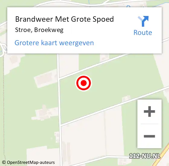 Locatie op kaart van de 112 melding: Brandweer Met Grote Spoed Naar Stroe, Broekweg op 31 juli 2021 01:15