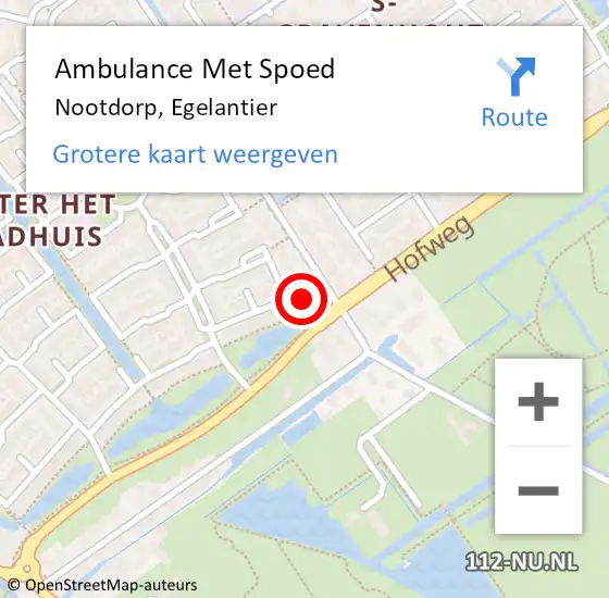 Locatie op kaart van de 112 melding: Ambulance Met Spoed Naar Nootdorp, Egelantier op 31 juli 2021 01:24