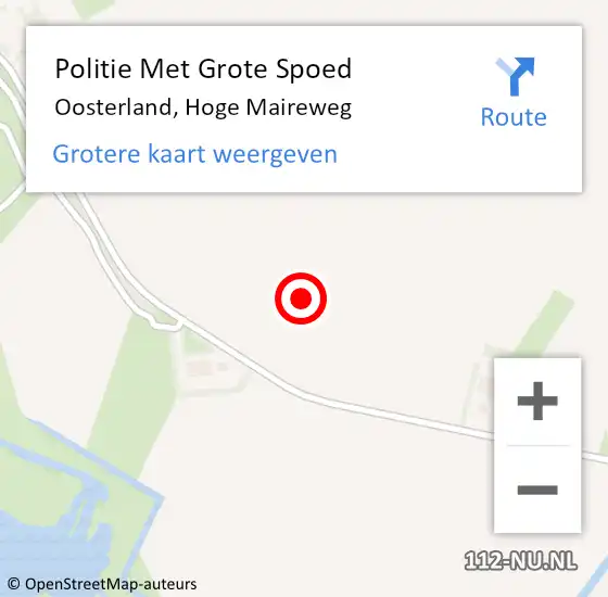 Locatie op kaart van de 112 melding: Politie Met Grote Spoed Naar Oosterland, Hoge Maireweg op 31 juli 2021 01:27