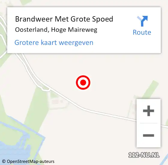 Locatie op kaart van de 112 melding: Brandweer Met Grote Spoed Naar Oosterland, Hoge Maireweg op 31 juli 2021 01:27