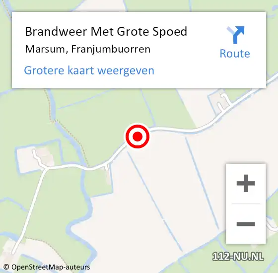 Locatie op kaart van de 112 melding: Brandweer Met Grote Spoed Naar Marsum, Franjumbuorren op 31 juli 2021 01:57