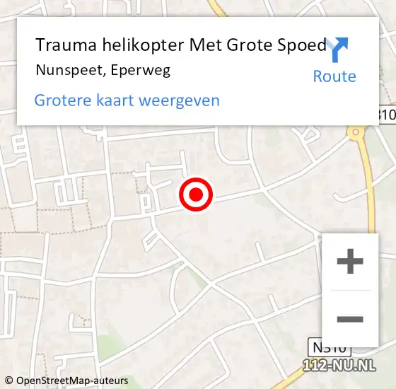 Locatie op kaart van de 112 melding: Trauma helikopter Met Grote Spoed Naar Nunspeet, Eperweg op 31 juli 2021 02:08