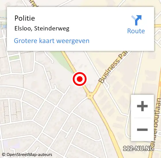 Locatie op kaart van de 112 melding: Politie Elsloo, Steinderweg op 31 juli 2021 02:16