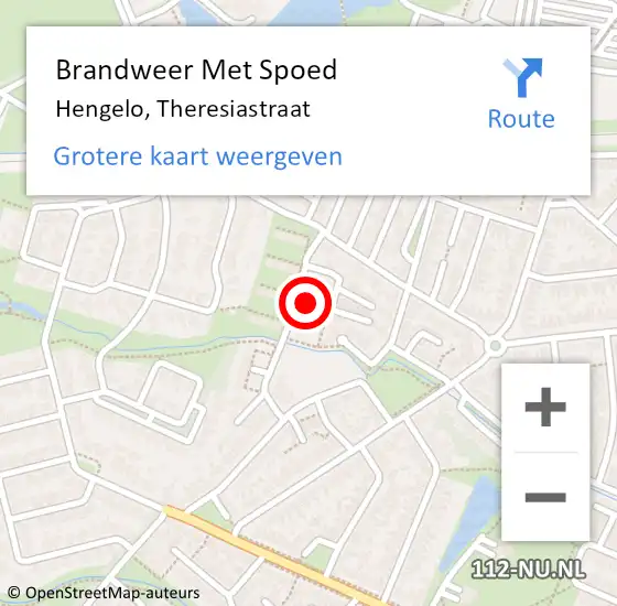 Locatie op kaart van de 112 melding: Brandweer Met Spoed Naar Hengelo, Theresiastraat op 31 juli 2021 02:32