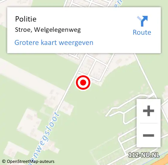 Locatie op kaart van de 112 melding: Politie Stroe, Welgelegenweg op 31 juli 2021 02:33