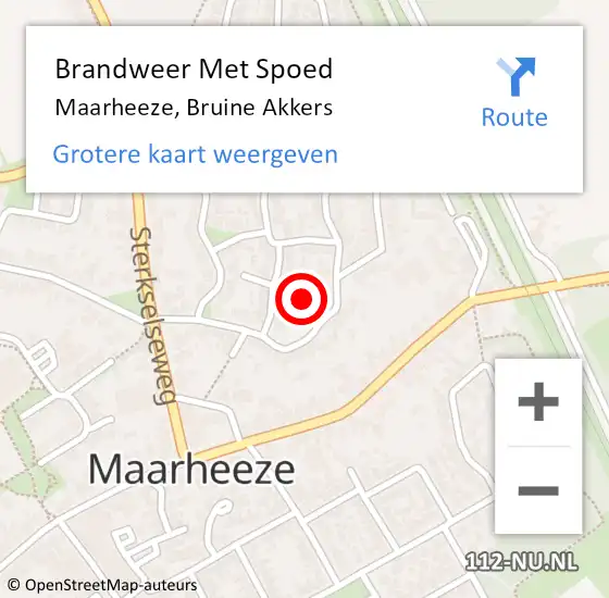 Locatie op kaart van de 112 melding: Brandweer Met Spoed Naar Maarheeze, Bruine Akkers op 31 juli 2021 03:27