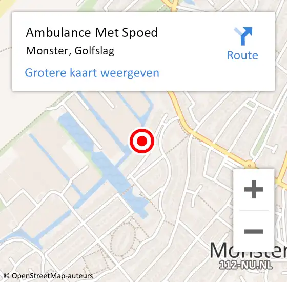 Locatie op kaart van de 112 melding: Ambulance Met Spoed Naar Monster, Golfslag op 31 juli 2021 03:41