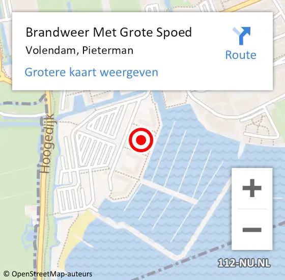 Locatie op kaart van de 112 melding: Brandweer Met Grote Spoed Naar Volendam, Pieterman op 31 juli 2021 04:49