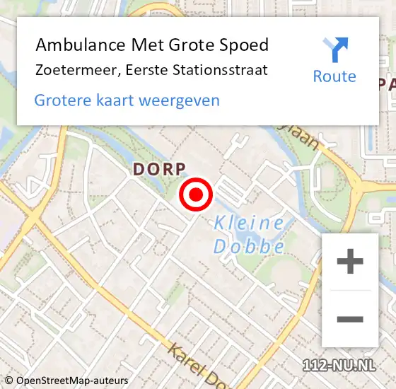 Locatie op kaart van de 112 melding: Ambulance Met Grote Spoed Naar Zoetermeer, Eerste Stationsstraat op 31 juli 2021 07:15