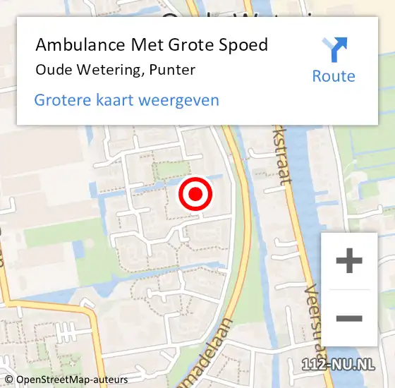 Locatie op kaart van de 112 melding: Ambulance Met Grote Spoed Naar Oude Wetering, Punter op 31 juli 2021 08:14