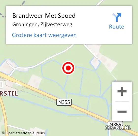 Locatie op kaart van de 112 melding: Brandweer Met Spoed Naar Groningen, Zijlvesterweg op 31 juli 2021 08:55