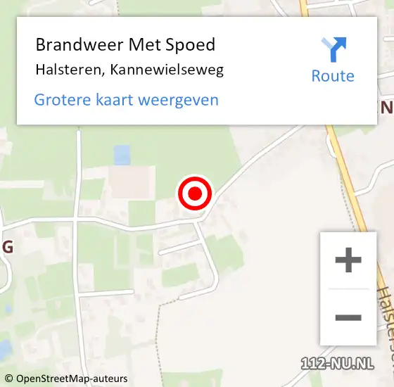 Locatie op kaart van de 112 melding: Brandweer Met Spoed Naar Halsteren, Kannewielseweg op 31 juli 2021 09:02