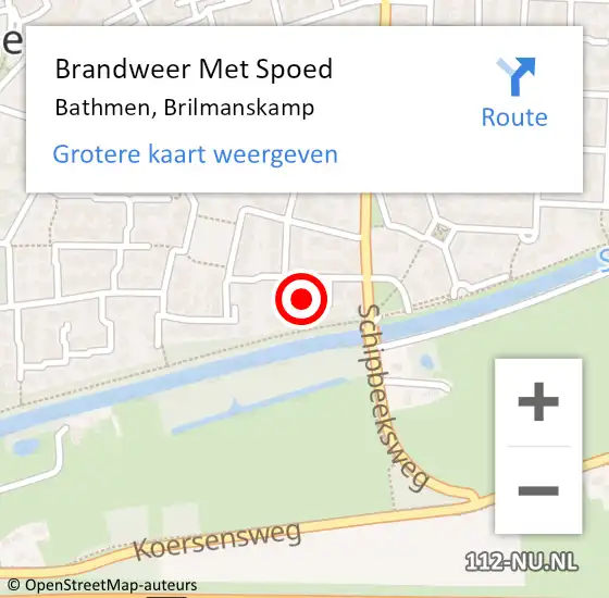 Locatie op kaart van de 112 melding: Brandweer Met Spoed Naar Bathmen, Brilmanskamp op 31 juli 2021 09:20