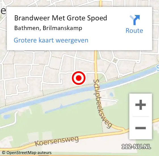 Locatie op kaart van de 112 melding: Brandweer Met Grote Spoed Naar Bathmen, Brilmanskamp op 31 juli 2021 09:21