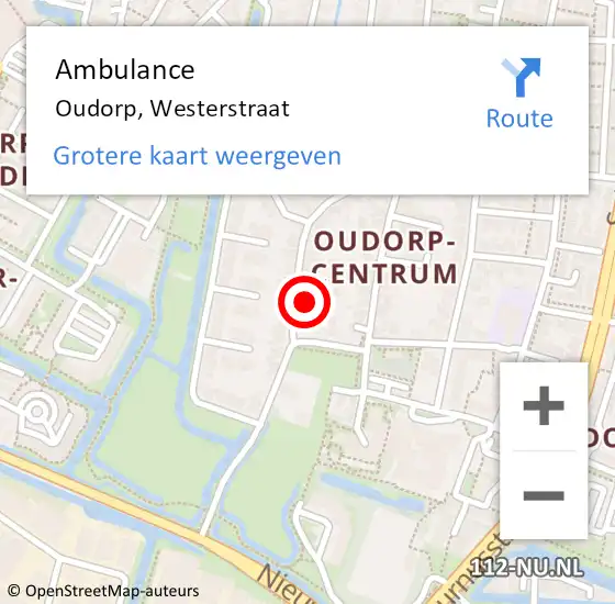 Locatie op kaart van de 112 melding: Ambulance Oudorp, Westerstraat op 18 juni 2014 11:57