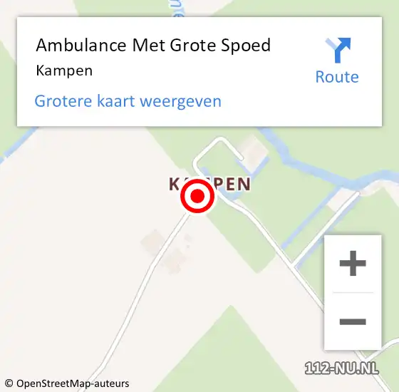 Locatie op kaart van de 112 melding: Ambulance Met Grote Spoed Naar Kampen op 31 juli 2021 10:27