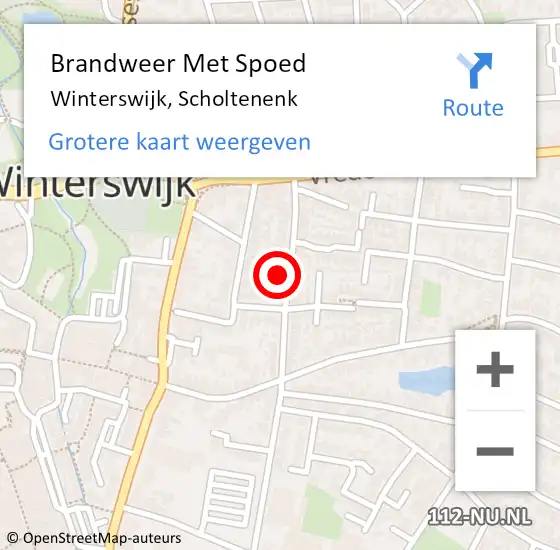 Locatie op kaart van de 112 melding: Brandweer Met Spoed Naar Winterswijk, Scholtenenk op 31 juli 2021 10:28