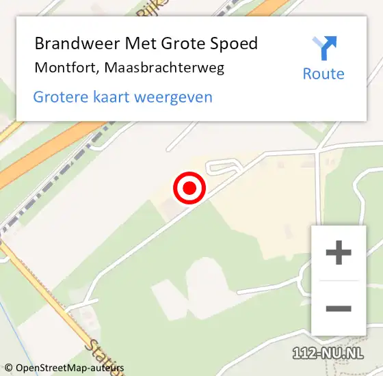 Locatie op kaart van de 112 melding: Brandweer Met Grote Spoed Naar Montfort, Maasbrachterweg op 31 juli 2021 10:38