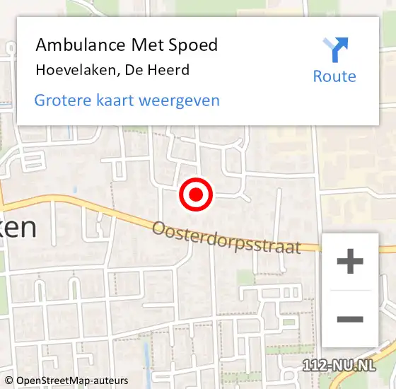 Locatie op kaart van de 112 melding: Ambulance Met Spoed Naar Hoevelaken, De Heerd op 31 juli 2021 11:02