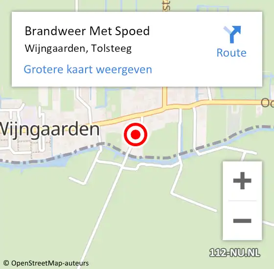 Locatie op kaart van de 112 melding: Brandweer Met Spoed Naar Wijngaarden, Tolsteeg op 31 juli 2021 11:08
