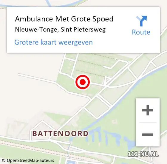 Locatie op kaart van de 112 melding: Ambulance Met Grote Spoed Naar Nieuwe-Tonge, Sint Pietersweg op 31 juli 2021 11:16