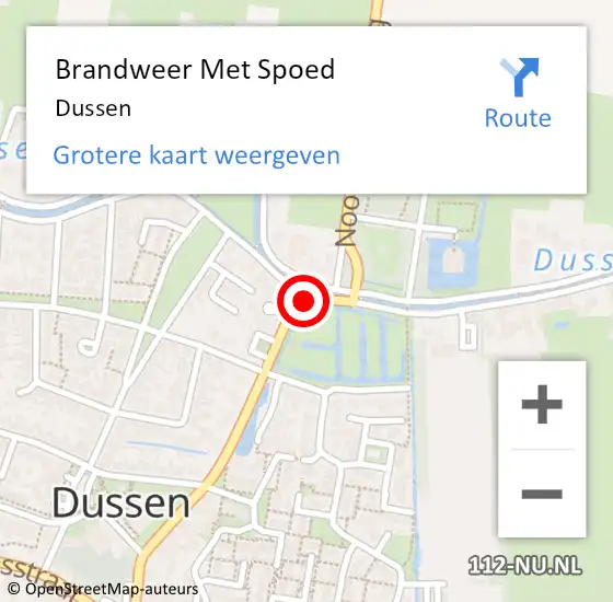 Locatie op kaart van de 112 melding: Brandweer Met Spoed Naar Dussen op 31 juli 2021 11:33