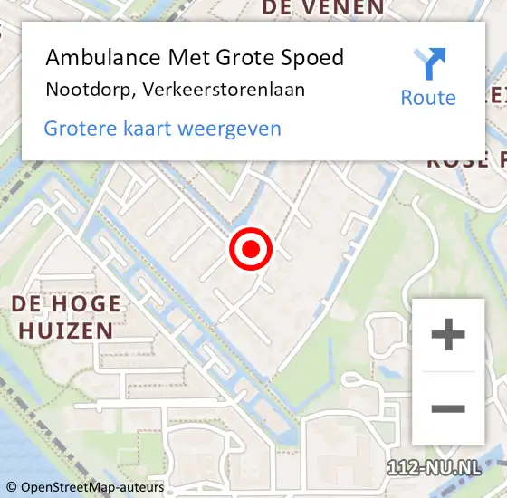 Locatie op kaart van de 112 melding: Ambulance Met Grote Spoed Naar Nootdorp, Verkeerstorenlaan op 31 juli 2021 11:39