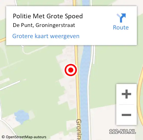 Locatie op kaart van de 112 melding: Politie Met Grote Spoed Naar De Punt, Groningerstraat op 31 juli 2021 12:49