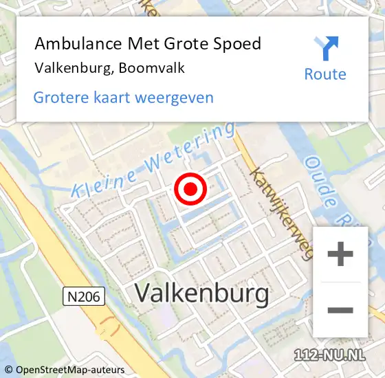 Locatie op kaart van de 112 melding: Ambulance Met Grote Spoed Naar Valkenburg, Boomvalk op 31 juli 2021 13:23