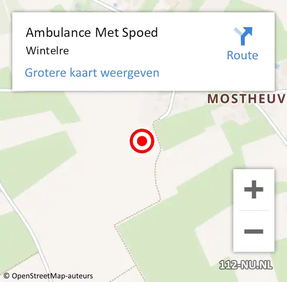 Locatie op kaart van de 112 melding: Ambulance Met Spoed Naar Wintelre op 31 juli 2021 13:32