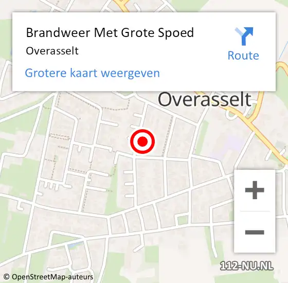 Locatie op kaart van de 112 melding: Brandweer Met Grote Spoed Naar Overasselt op 31 juli 2021 14:00