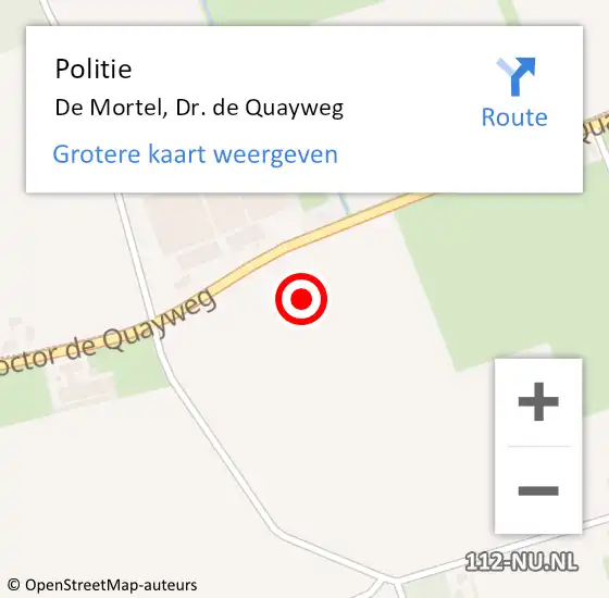 Locatie op kaart van de 112 melding: Politie De Mortel, Dr. de Quayweg op 31 juli 2021 14:09