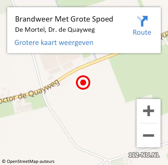 Locatie op kaart van de 112 melding: Brandweer Met Grote Spoed Naar De Mortel, Dr. de Quayweg op 31 juli 2021 14:10