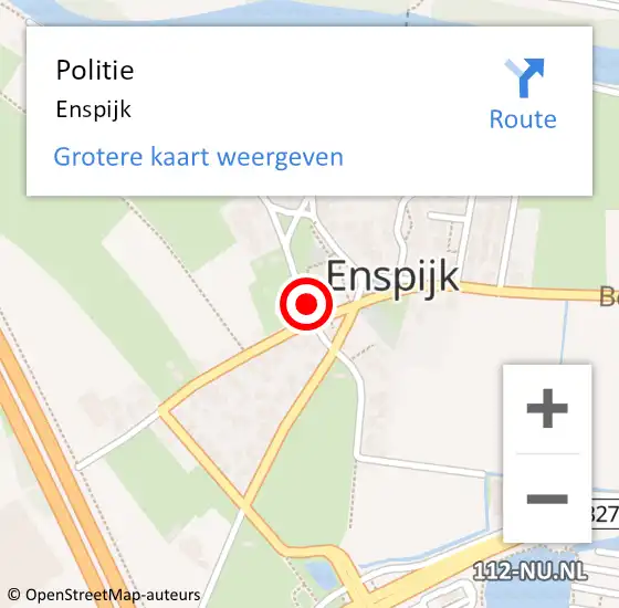 Locatie op kaart van de 112 melding: Politie Enspijk op 31 juli 2021 14:14