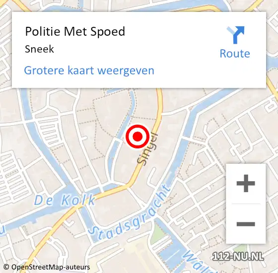 Locatie op kaart van de 112 melding: Politie Met Spoed Naar Sneek op 31 juli 2021 14:23