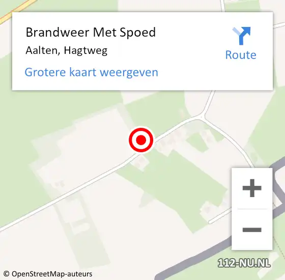 Locatie op kaart van de 112 melding: Brandweer Met Spoed Naar Aalten, Hagtweg op 31 juli 2021 14:37