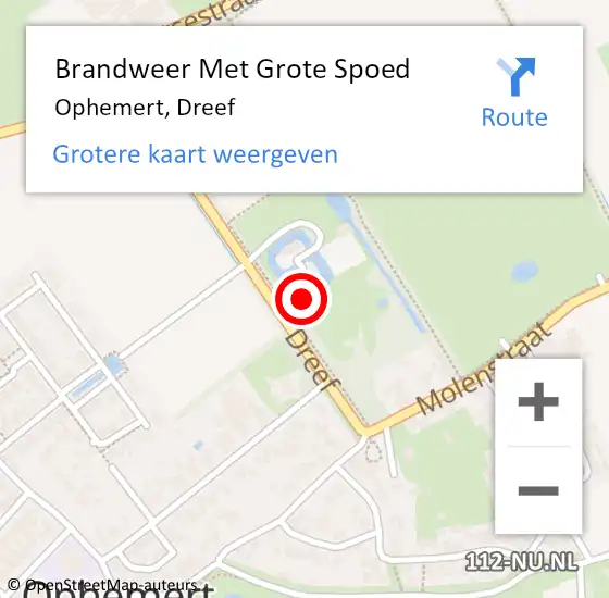 Locatie op kaart van de 112 melding: Brandweer Met Grote Spoed Naar Ophemert, Dreef op 31 juli 2021 14:41