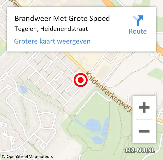 Locatie op kaart van de 112 melding: Brandweer Met Grote Spoed Naar Tegelen, Heidenendstraat op 31 juli 2021 15:01