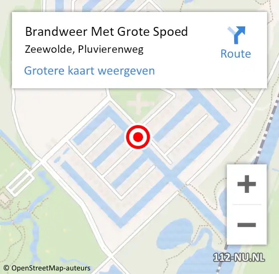 Locatie op kaart van de 112 melding: Brandweer Met Grote Spoed Naar Zeewolde, Pluvierenweg op 31 juli 2021 15:08