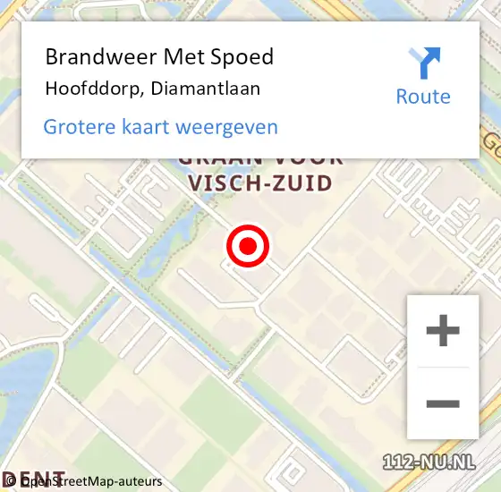 Locatie op kaart van de 112 melding: Brandweer Met Spoed Naar Hoofddorp, Diamantlaan op 31 juli 2021 15:35